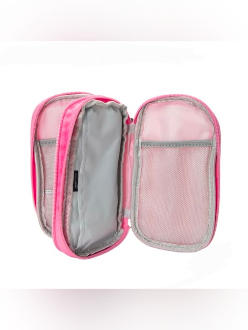 Pink Dual-Compartment Travel Tech Organizer Pouch Case BNIB